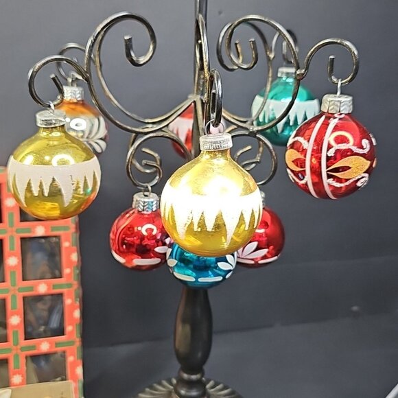 9pcs Christmas Ornaments Baubles Made In Germany Vintage Mercury Glass set - Picture 5 of 14